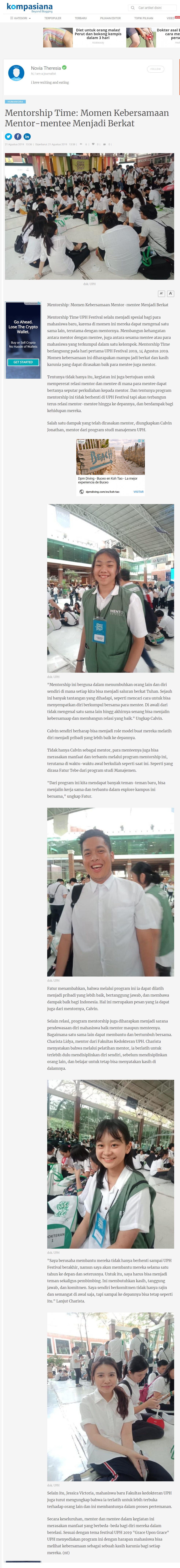 Mentorship Time: Momen Kebersamaan Mentor-mentee Menjadi Berkat