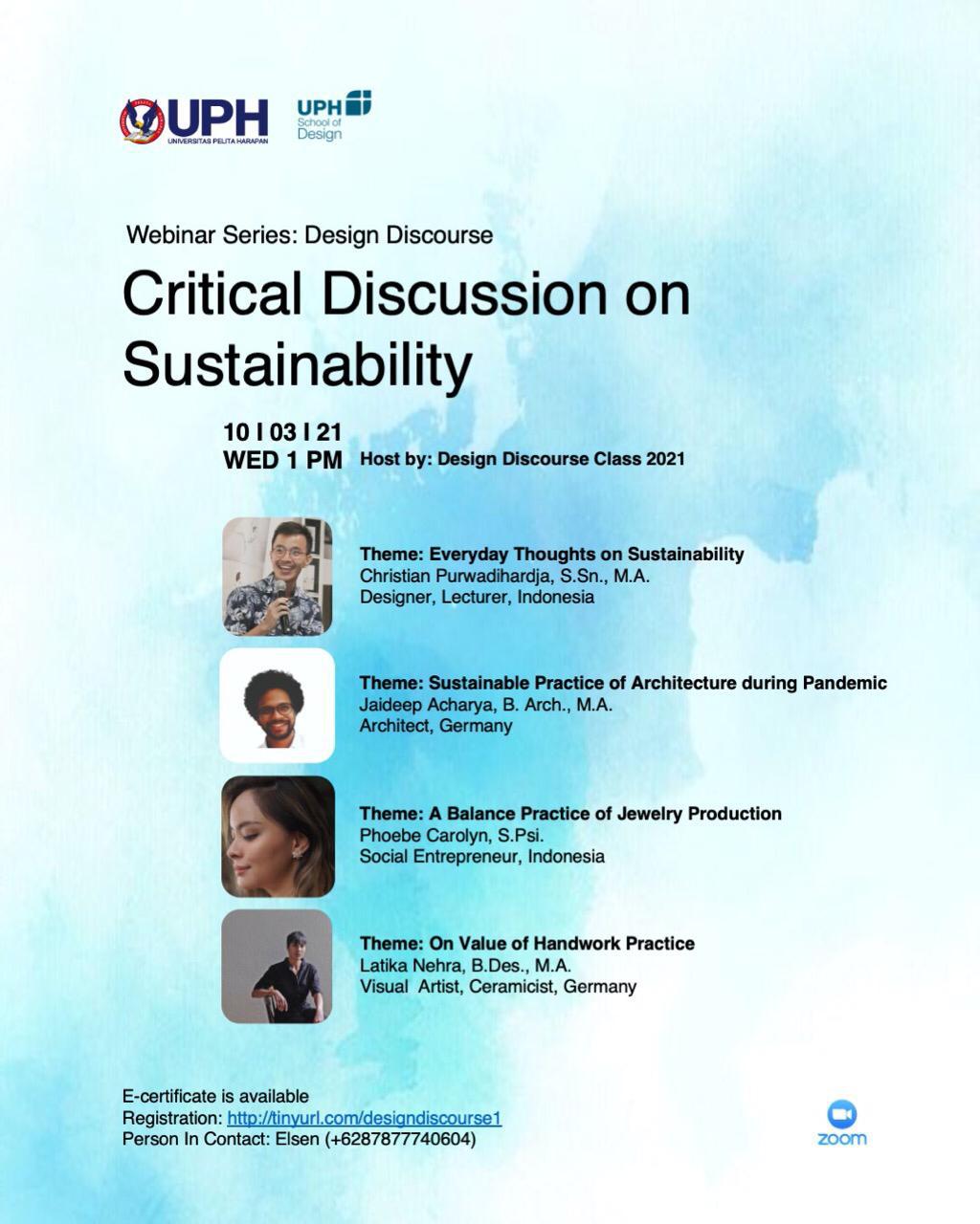 Webinar Desain: Critical Discussion on Sustainability