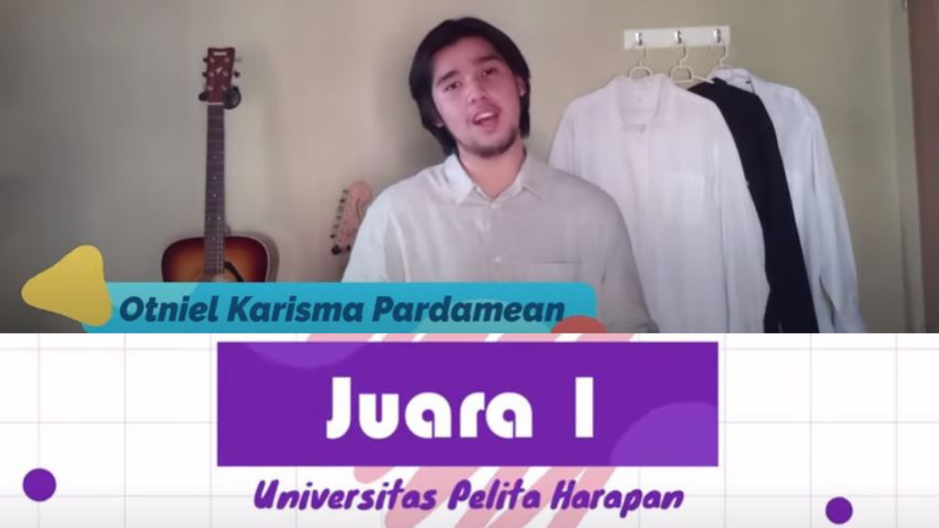 Juara 1 Menyanyi Pop, Otniel Sukses Banggakan UPH di Peksiminas Kemendikbud 2020