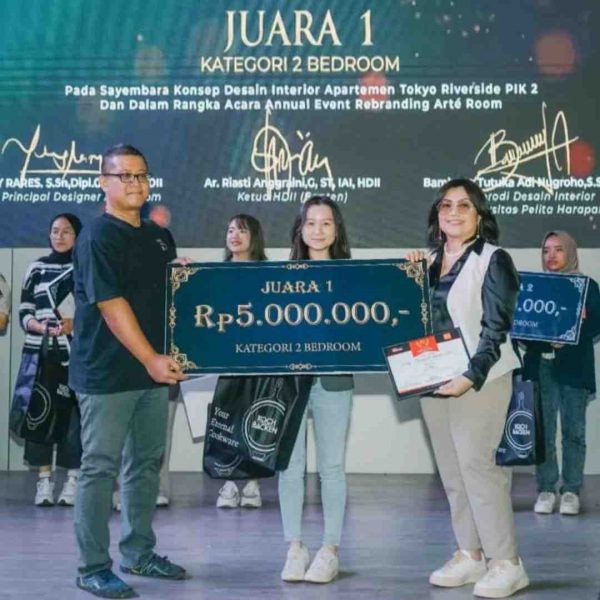 Usung Konsep Japandi, Mahasiswi Desain Interior UPH Raih Juara 1 Kompetisi Desain Apartemen PIK 2