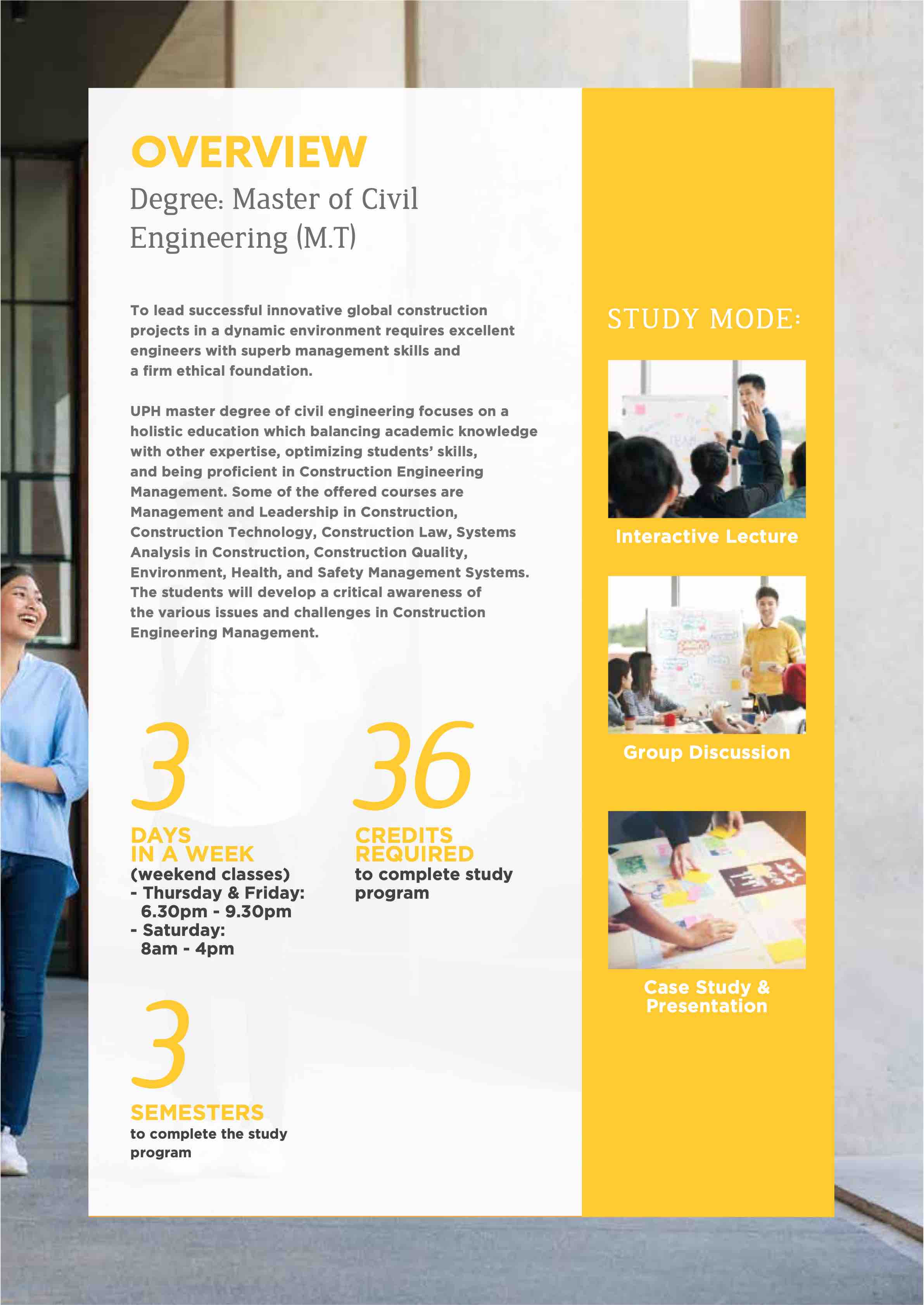 Civil Engineer Course Reklam Brochure Master of Civil Engineering